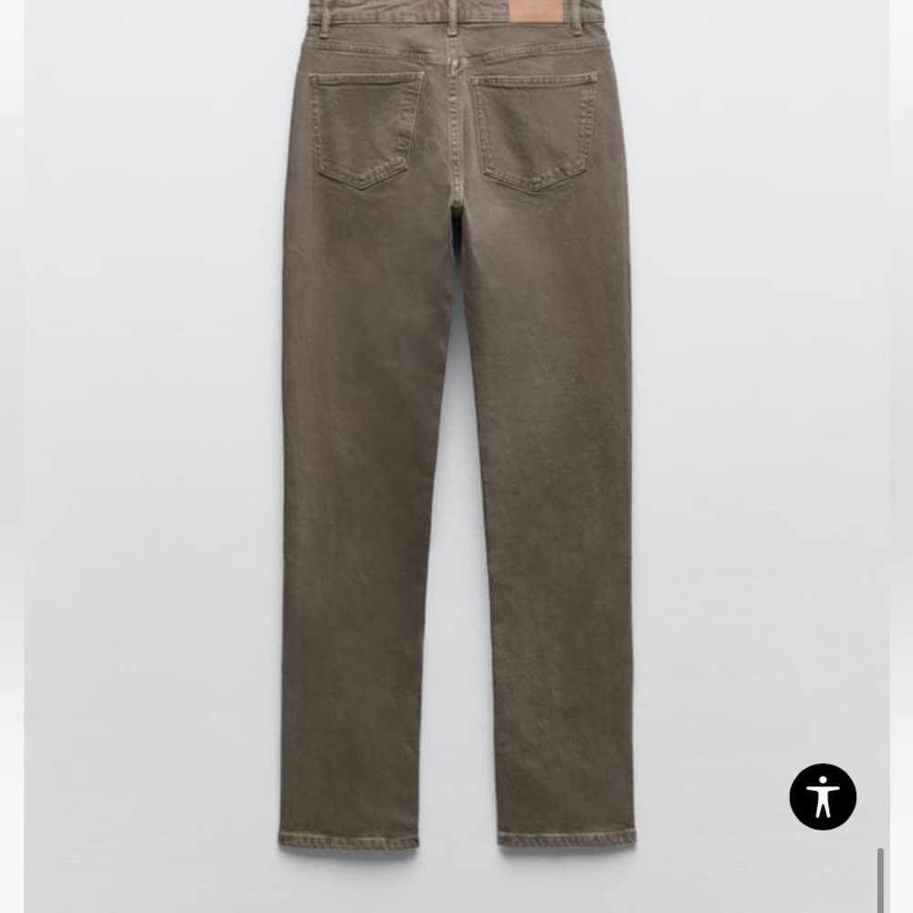 Zara Split Hem Slim Jeans in Brown size 2 - Picture 4 of 14